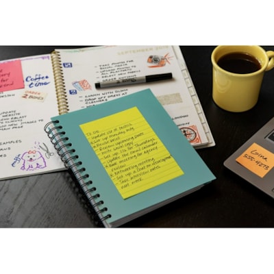 Post-it® Super Sticky Notes - Supernova Neons Color Collection - 4" (101.60 mm) Flag/Note Width x 6" (152.40 mm) Flag/Note Length - Rectangle - 45 Sheets per Pad - Blue, Green, Pink, Lilac - Sticky - 24 / Pack 45 SHTS/SPRNOVA NEONS COLLECTN 