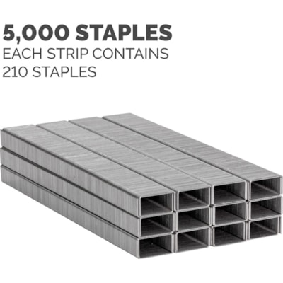 Fellowes ¼" Full Strip of Staples 5000pk - 1/4" - for Paper - Silver - 1 Each 5000PK 