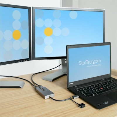StarTech.com Adaptateur USB vers Double HDMI de 11cm, USB A/C vers 2 Écrans HDMI (1x4K30Hz/1x1080p), Convertisseur USB 3.0 à HDMI, Win/Mac - 3840 x 2160 Pris en charge - Gris - 1 HZ + 1080P 