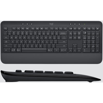 Logitech Signature MK650 Combo for Business Wireless Mouse and Keyboard Combo - USB Plunger Wireless Bluetooth/RF Keyboard - 118 Key - French - Graphite - USB Wireless Bluetooth/RF Mouse - 4000 dpi - Scroll Wheel - Graphite - AA - Compatible with PC, Mac  