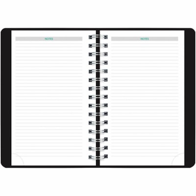 Blueline 2026 EcoLogix 12-Month Daily Planner - January to December - 8" x 5" - Black - Bilingual - Daily, Monthly - 12 Month - January 2026 to December 2026 - 7:00 AM to 7:30 PM - Half-hourly, Monday - Sunday - 1 Day Single Page Layout - 5" (127 mm) x 8" (203.20 mm) Sheet Size - Twin Wire - Black -  