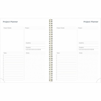 Blueline Academic Monthly Planner Spring 2022-2023 - Gold - Academic - Monthly - 14 Month - July 2022 to August 2023 - 1 Month Double Page Layout - White Sheet - Twin Wire - Desktop, Table - Gold - 11" (279.40 mm) Height x 8.5" (215.90 mm) Width - Daily Block, Telephone Section, Address Section, Dur  