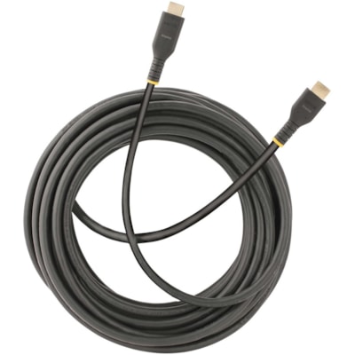 StarTech.com 10m (30ft) Active HDMI Cable, HDMI 2.0 4K 60Hz UHD, Rugged HDMI Cord w/ Aramid Fiber, Heavy-Duty High Speed HDMI 2.0 Cable - 30ft Active HDMI 2.0 Cable with Ethernet supports 4K 60Hz - Built-in amplifier - Directional cable with source/display labels - Heavy-duty 28AWG HDMI cord with TP  ADAP 