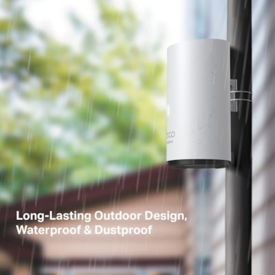 TP-Link Deco X50-Outdoor Wi-Fi 6 IEEE 802.11ax Ethernet Wireless Router - Dual Band - 2.40 GHz ISM Band - 5 GHz UNII Band - 375 MB/s Wireless Speed - 2 x Broadband Port - Gigabit Ethernet - Pole-mountable, Wall Mountable, Tabletop MESH WI-FI 6 UNIT SPEC INTERNA L ANTENNAS  2 GIGABI