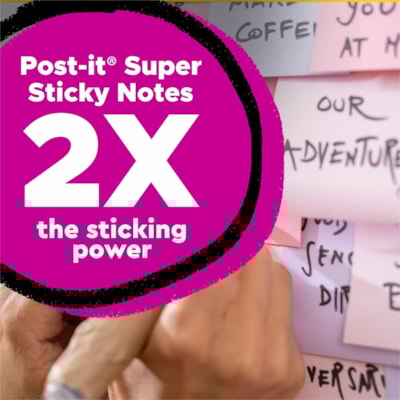 Post-it® - Notes super collantes recyclées - 70 - largeur de drapeau/note 3 po (76,20 mm) x longueur de drapeau/note 3 po (76,20 mm) - Carré - 70 Feuilles par bloc - Non ligné - Papier - Adhésif - Recyclé - 24 / emballage 3 IN X 3 IN  OASIS COLLECTIONS 24 PADS  70 SHEETS/PAD