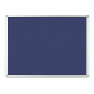 Merangue Ayda Blue Felt Bulletin Board, 36" x 48" - 36" (914.40 mm) Board Height x 48" (1219.20 mm) Board Width x 0.50" (12.70 mm) Board Depth - Blue Felt, Fabric Surface - Self-healing, Durable, Resilient - Silver Aluminum Frame - 1 / Unit BOARD SIZE: 36" X 48" ALUMINUM FRAME