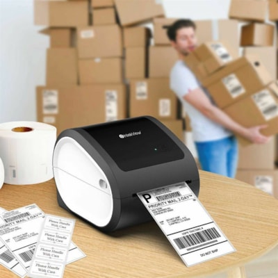 Imprimante thermique directe Entreprise - Monochrome - Impression d'étiquette - BluetoothIntekView - 4po (101.60 mm) Largeur d'étiquette - 6po (152.40 mm) Longueur d'étiquette - Pour iOS, Android THERMAL LABEL PRINTER 