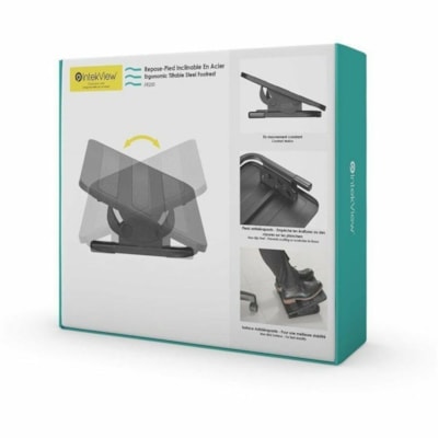 IntekView - Repose-pieds FR200 - 9,65 po (245 mm) à 15,75 po (400 mm) Hauteur réglable - Noir - Acier - 1 / Unité  
