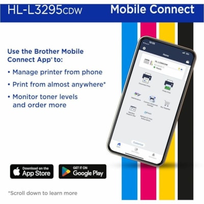 Brother HL-L3295CDW Desktop Wireless Laser Printer - Color - 31 ppm Mono / 31 ppm Color - 2400 x 600 dpi class - Automatic Duplex Print - 250 Sheets Input - Ethernet - Wireless LAN - Wi-Fi Direct, Apple AirPrint, Mopria, Brother Mobile Connect - 50000 Pages Duty Cycle - Plain Paper Print - Gigabit E  