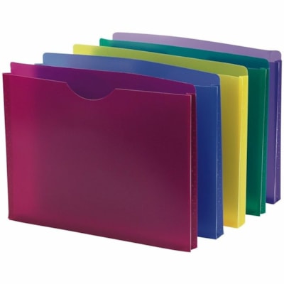 Grand & Toy Letter File Jacket - 8 1/2" (215.90 mm) x 11" (279.40 mm) - 1" (25.40 mm) Expansion - Blue, Magenta, Yellow, Green, Purple - 5 / Unit COLOURS 5PK 