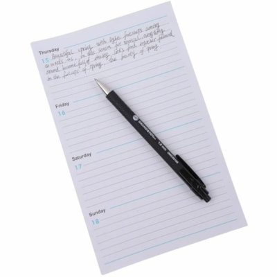 Grand & Toy Rubber Barrel Retractable Ballpoint Pens, Black, Medium, 1.0 mm, 12/BX - 1 mm (0.04") Medium Round Pen Point - Refillable - Retractable - Black Ink - Black Barrel - 12 / Box NON SLIP GRIP REFILLABLE ROUNDEDGE REPLACED 99198