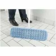 Globe Blue Microfiber Wet Pad - 12"L / Blue - 6" (152.40 mm) Width x 14.50" (368.30 mm) Length - Absorption, Durable, Hook & Loop Backing, Long Lasting - MicroFiber, Nylon, Polyester - Blue - 1.46 lb (662.24 g) - 1 Each SPLIT NYLON/POLYESTER BLEND DOUBLE FINISHED EDGES