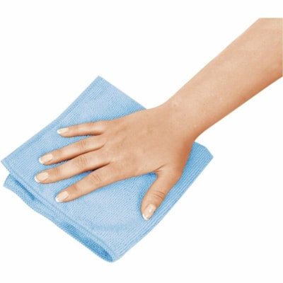 Globe Surface Cleaner - For Hospital, Nursing Home - Cloth - 14" (355.60 mm) Length x 14" (355.60 mm) Width - Disposable, Disinfectant, Launderable, Non-abrasive, Non-scratching, Soft - Blue - 10 / Pack WITHSTANDS HUNDREDS OF WASHES GREEN CLEANING -  240GSM