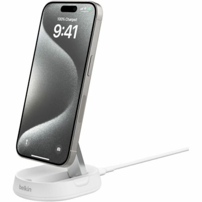 Belkin BoostCharge Pro Convertible Magnetic Wireless Charging Stand with Qi2 15W - For Qi2-enabled Device, iPhone, Earbud - Input connectors: USB - Magnetic, Compact, MagSafe Technology IACCS 