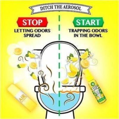Air Wick V.I.Poo Toilet Spray Lemon Idol - Spray - 55 mL - Lemon Idol - Odor Neutralizer - 1 Unit AIRWICK 