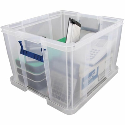 Bankers Box Storage Case - Internal Dimensions: 11.80" (299.72 mm) Length x 16.12" (409.45 mm) Width x 14.60" (370.84 mm) Depth - External Dimensions: 18.9" (479.43 mm) Width x 17.3" (440.18 mm) Depth x 12.4" (314.96 mm) Height - 48 L - Lid, Flip Top Closure - Stackable - Plastic, Polypropylene - Cl 48L PLASTIC
