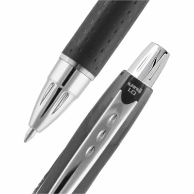 uniball(tm) Jetstream RT Ballpoint Pen - 1 mm (0.04") Medium, Bold Pen Point - Refillable - Retractable - Black Ink - Black Barrel - 1 Unit BOLD TIP 