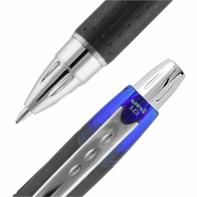 uniball(tm) Jetstream RT Ballpoint Pen - 1 mm (0.04") Bold, Medium Pen Point - Refillable - Retractable - Blue Ink - Gel-based - Black Barrel - 1 / Unit BOLD TIP 