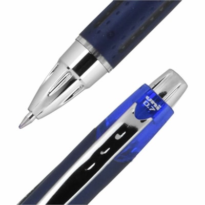 uniball(tm) Jetstream RT Ballpoint Pen - 0.7 mm (0.03") Fine Pen Point - Retractable - Black Ink - Oil Based - Blue, Translucent Barrel - 1 / Unit FINE 