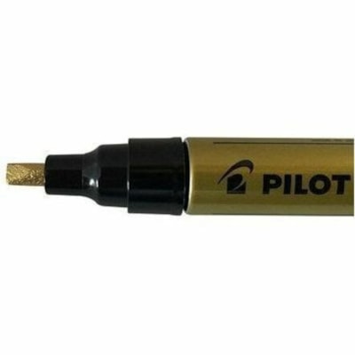 Pilot Super Colour Paint Marker - Broad Bullet Marker Point - Gold Ink - Gold, Aluminum Barrel - Plastic Tip CARDED PERMANENT INK        REPL. SC-G