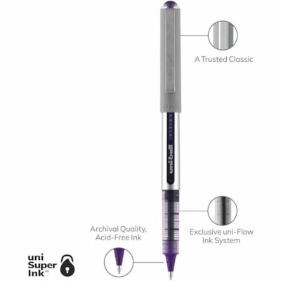 uniball(tm) Vision Rollerball Pen - 0.7 mm (0.03") Fine Pen Point - 12 / Pack VISION INK WINDOW UNIFLOW SYST WATER/FADE PROOF DISPOSABLE