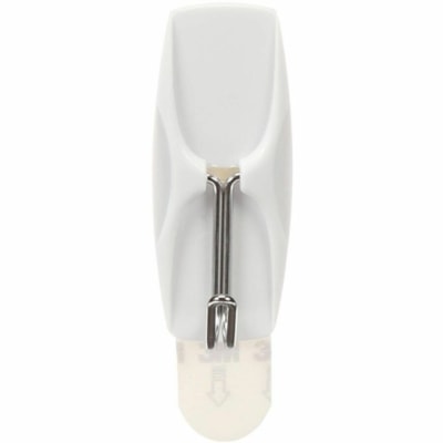Command Hook - 2 Hooks - 2 Medium Hook - 2 lb (907.18 g) Capacity - 2.16" (54.86 mm) Height x 0.87" (22.10 mm) Width x 0.83" (21.08 mm) Length - for Apartment, Coat, Dorm, Glass, Home, Office, Paint, Tile, Wall, Wood - Plastic, Metal - White - 2 / Unit TOGGLE HOOK MEDIUM SZ 2 HOOKS AND 3 STRIPS