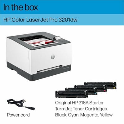 HP LaserJet Pro 3201dw Wireless Laser Printer - Color - 26 ppm Mono / 26 ppm Color - 600 x 600 dpi Print (600 x 600 dpi class) - Automatic Duplex Print - 250 Sheets Input - Ethernet - Wireless LAN - Plain Paper Print - Gigabit Ethernet - USB  