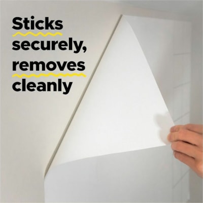 Post-it® Easy Erase Whiteboard Roll, 4'x3' - White Surface - White Sheet Color - Rectangle - 4" (101.60 mm) Length x 3" (76.20 mm) Width - Flexible, Stain Resistant, Easy Peel, Self-stick, Removable, Wipeable, Stain Proof - 1 Each WHITEBOARD SURFACE & SHEETS EE4X3