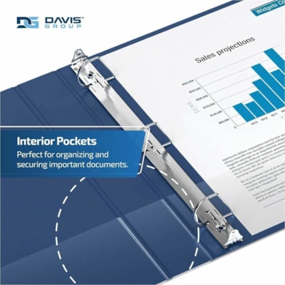 Davis Premium Economy, Angle D Ring, Binder, 6 Pack (Royal Blue, 1") - Letter - 8 1/2" (215.90 mm) x 11" (279.40 mm) Sheet Size - 225 Sheet Capacity - 3 x 1" (25.40 mm) Ring(s) - Fastener(s): D-Ring - Pocket(s): 2, Internal - Polypropylene - Royal Blue - 5.15 lb (2336 g) - Spine Label - 6 / Pack e 
