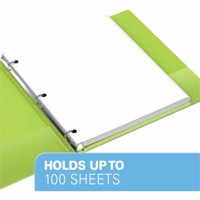 Davis Group - Reliure à anneaux 2300-24-06 - format lettre - format 8 1/2 po (215,90 mm) x 11 po (279,40 mm) - 100 Capacité en feuilles - 3 x 0,63 po (15,88 mm) Anneau(s) - Fastener(s) : Anneau rond - Pocket(s) : 2, Interne - Polypropylène - Lime - 4,70 lb (2131,88 g) - Étiquette  een 