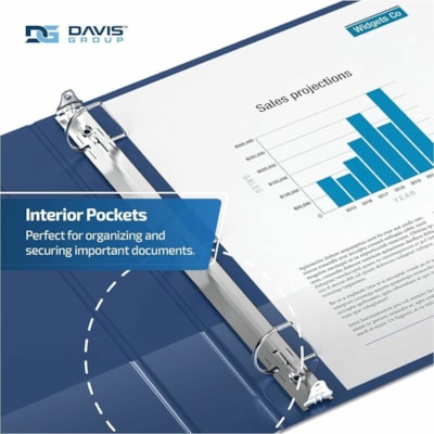 Davis Group Premium Economy, Angle D Ring, Binder, 6 Pack (Royal Blue, 2") - Letter - 8 1/2" (215.90 mm) x 11" (279.40 mm) Sheet Size - 475 Sheet Capacity - 3 x 2" (50.80 mm) Ring(s) - Fastener(s): D-Ring - Pocket(s): 2, Internal - Polypropylene - Royal Blue - 7.60 lb (3447.30 g) - Spine Label, PVC- e 