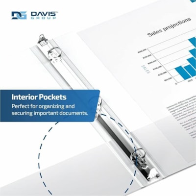 Davis Premium Economy, Round Ring, Binder, 6 Pack (White, 1") - Letter - 8 1/2" (215.90 mm) x 11" (279.40 mm) Sheet Size - 200 Sheet Capacity - 3 x 1" (25.40 mm) Ring(s) - Fastener(s): Round Ring - Pocket(s): 2, Internal - Polypropylene - White - 5.15 lb (2336 g) - Spine Label, PVC-free - 6 / Pack  