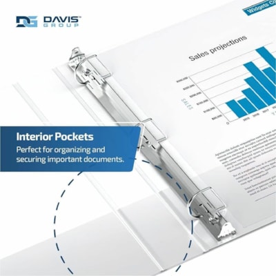 Davis Premium Economy, Angle D Ring, Binder, 6 Pack (White, 3") - Letter - 8 1/2" (215.90 mm) x 11" (279.40 mm) Sheet Size - 625 Sheet Capacity - 3 x 3" (76.20 mm) Ring(s) - Fastener(s): D-Ring - Pocket(s): 2, Internal - Polypropylene - White - 9.10 lb (4127.69 g) - Spine Label, PVC-free - 6 / Pack  