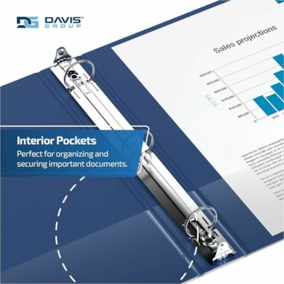 Davis Group Premium Economy, Round Ring, Binder, 6 Pack (Royal Blue, 1.5") - Letter - 8 1/2" (215.90 mm) x 11" (279.40 mm) Sheet Size - 275 Sheet Capacity - 3 x 1.50" (38.10 mm) Ring(s) - Fastener(s): Round Ring - Pocket(s): 2, Internal - Polypropylene - Royal Blue - 6.25 lb (2834.95 g) - Spine Labe lue 