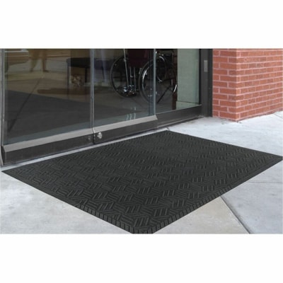 M+A SuperScrape Plus - Entrance, Outdoor, Floor - 60" (1524 mm) Length x 36" (914.40 mm) Width x 0.180" (4.57 mm) Thickness - Rectangular - Molded Tread - Nitrile Rubber - Black - 1 / Unit BLACK SCRAPER ENTRANCE MAT