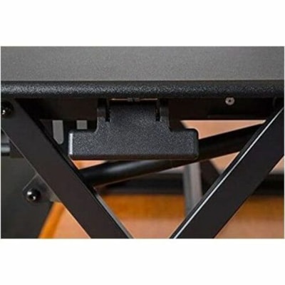 Rocelco 32"W-18"H Adjustable Desk Riser - 35 lb (15875.73 g) Load Capacity - 18" (457.20 mm) Height x 32" (812.80 mm) Width x 23.60" (599.44 mm) Depth - Desk, Freestanding - Matte - Metal, Medium Density Fiberboard (MDF), Laminate - Black - For Monitor, Notebook, Keyboard, Commercial - Ergonomic, Ke esk Riser 