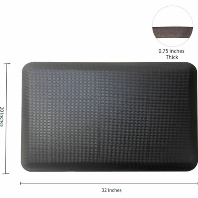 Rocelco 32"W-16.75"H Adjustable Desk Riser-Medium Anti Fatigue Mat - Black le Desk Riser-Medium Anti Fati gue Mat