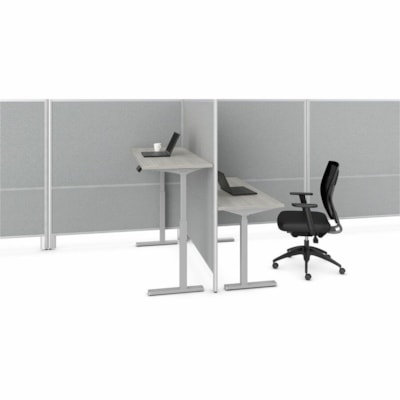Offices To Go OTG | 60" Panel - Fabric Top and Bottom - 60" (1524 mm) Width x 66" (1676.40 mm) Height x 1.30" (33.02 mm) Depth - Black Aluminum Frame - Fabric - Medium Taupe LOLA  MEDIUM TAUPE 