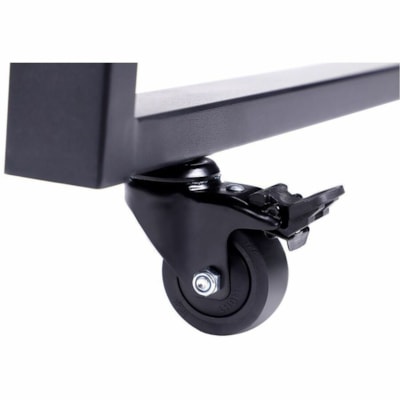 Rocelco 46"W-20"H Deluxe Adjustable Desk Riser-Mobile Floor Stand - Black - 1 Unit table Desk Riser-Mobile Floor Stand