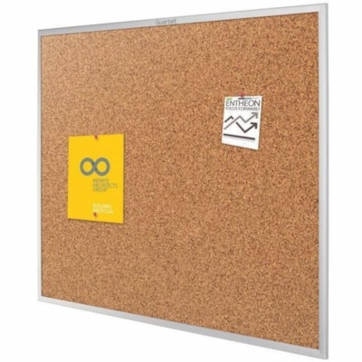 Quartet Standard Cork Bulletin Board, Aluminum Frame, 8' x 4' - 48" (1219.20 mm) Board Height x 96" (2438.40 mm) Board Width - Brown Cork Surface - Durable, Heavy-gauge, Self-healing - Silver Aluminum Frame - 1 / Each HEAVY GUAGE ANODIZED ALUMINUM FRAME WIDTH 1 1/4" QUARTET