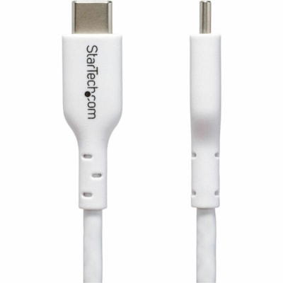 StarTech.com 3ft (0.9m) White USB-C Charging Cable, USB 2.0 Type-C Laptop Charger Cord, 60W Power Delivery, TPE Jacket, Data Transfer Cable - USB-C Charging Cable supports 60W/3A Power Delivery and 480Mbps; Fast Charge from a USB-C wall charger/power bank; Works w/USB-C laptops/tablets; Color: White  PWR 