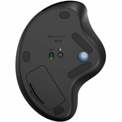 Logitech ERGO M575S Mouse - Optical - Wireless - 32.81 ft (10000 mm) - Bluetooth - 2.40 GHz - Black, Blue - 2000 dpi - Trackball, Scroll Wheel - 5 Button(s) - 1 x AA Battery Supported  