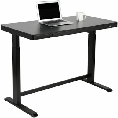 Realspace Electric 48" Height-Adjustable Standing Desk, Black - Modern Style - 1 Drawers - 2 Legs - 100 lb (45.36 kg) Capacity - Height Adjustable - 48" (1219.20 mm) Table Top Width x 23.6" (599.44 mm) Table Top Depth - 47.6" (1209.04 mm) Height - Business, Office - Assembly Required - Black, Metall  