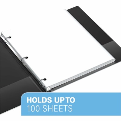 Davis Group - Reliure à anneaux Essential - format lettre - format 8 1/2 po (215,90 mm) x 11 po (279,40 mm) - 100 Capacité en feuilles - 3 x 0,63 po (15,88 mm) Ring(s) - Fastener(s) : Anneau rond - Pocket(s) : 2, À l'intérieur avant et arrière - Polypropylène - Noir   