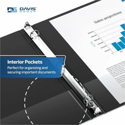 Davis Group Premium Economy, Round Ring, Binder, 6 Pack (Black, 1") - Letter - 8 1/2" (215.90 mm) x 11" (279.40 mm) Sheet Size - 200 Sheet Capacity - 3 x 1" (25.40 mm) Ring(s) - Fastener(s): Round Ring - Pocket(s): 2, Inside Front & Back - Polypropylene - Black - 5.15 lb (2336 g) - Recycled - Label   