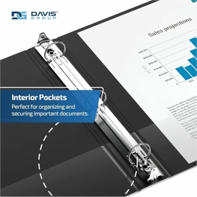 Davis Group Premium Economy, Round Ring, Binder, 6 Pack (Black, 1.5") - Letter - 8 1/2" (215.90 mm) x 11" (279.40 mm) Sheet Size - 275 Sheet Capacity - 3 x 1.50" (38.10 mm) Ring(s) - Fastener(s): Round Ring - Pocket(s): 2, Inside Front & Back - Polypropylene - Black - 6.25 lb (2834.95 g) - Recycled   