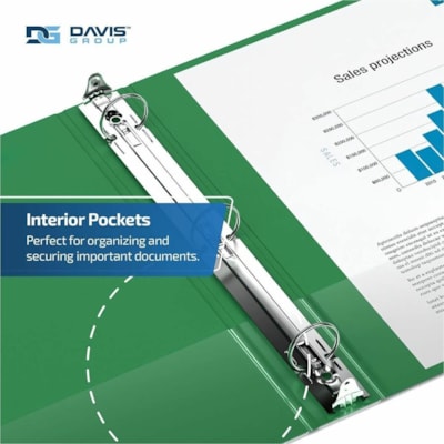 Davis Premium Economy, Round Ring, Binder, 6 Pack (Green, 2") - Letter - 8 1/2" (215.90 mm) x 11" (279.40 mm) Sheet Size - 400 Sheet Capacity - 3 x 2" (50.80 mm) Ring(s) - Fastener(s): Round Ring - Pocket(s): 2, Inside Front & Back - Polypropylene - Green - 7.60 lb (3447.30 g) - Recycled - Spine Lab  