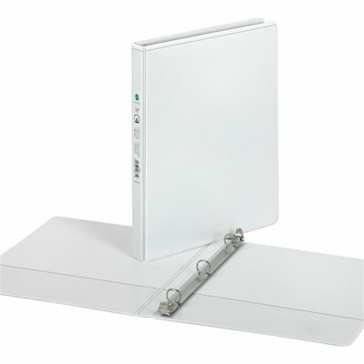 Grand & Toy 1/2''Customizer Presentation Binder, Round-Ring, White, Letter-Size(8 1/2''x11") - 1/2" (12.70 mm) Binder Capacity - Letter - 8 1/2" (215.90 mm) x 11" (279.40 mm) Sheet Size - 125 Sheet Capacity - 0.50" (12.70 mm) Ring(s) - Fastener(s): Round Ring - Pocket(s): 4, Internal, Front & Back -  