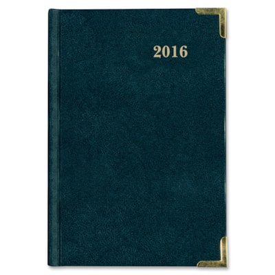 Brownline Aristo Bonded Leather Weekly Executive Appointment Book - Julian Dates - Weekly - January to December - 7:00 AM to 6:00 PM - Quarter-hourly - 1 Week Single Page Layout - 7 5/8" (193.68 mm) x 10 7/8" (276.23 mm) Sheet Size - Sewn - Assorted - Leather - Hard Cover, Ribbon Marker, Maps - 1 Ea  
