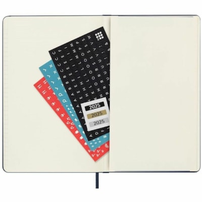 Moleskine Planner - Large - Weekly - 12 Month - January 2025 - December 2025 - 5 1/10" (129.54 mm) x 8 19/64" (210.82 mm) Sheet Size - Ivory Sheet - Elastic - Sapphire Blue - Paper - Cardboard Cover - Hard Cover, Acid-free, Ruled, Rounded Corner, Durable, Easy to Use - 1  